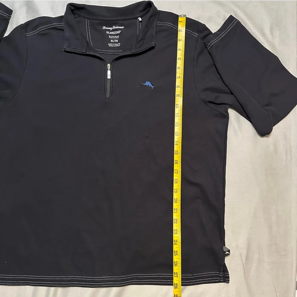 Tommy Bahama IslandZone Black Quarter Zip Pullover Supima Cotton XL Longsleeve - Picture 13 of 15